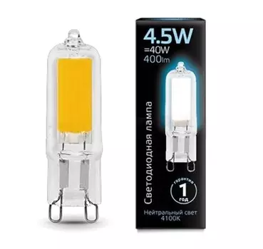 Лампа cветодиодная G4 4.5W 4100K колба прозрачная 107807204