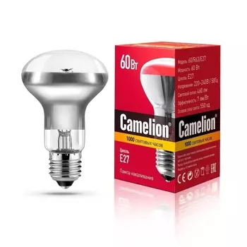 Лампа накаливания Camelion E27 60W 60/R63/E27 8980