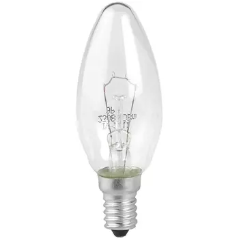 Лампа накаливания ЭРА E14 40W 2700K прозрачная ДС 40-230-E14-CL