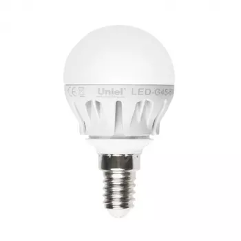 Лампа светодиодная (08138) E14 6W 4500K шар матовый LED-G45-6W/NW/E14/FR ALM01WH