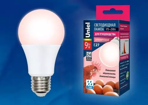 Лампа светодиодная диммируемая для птиц E27 9W LED-A60-9W/SCEP/E27/FR/DIM IP65 PLO65WH