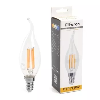 Лампа светодиодная Feron E14 15W 2700K Свеча на ветру Матовая 38261 /38261