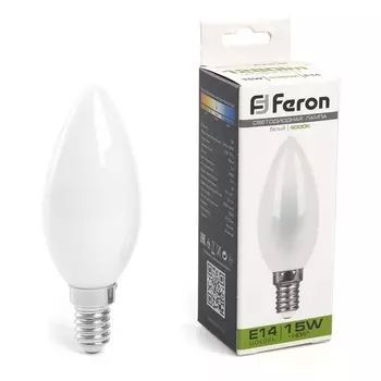 Лампа светодиодная Feron E14 15W 4000K Свеча Матовая 38257 /38257