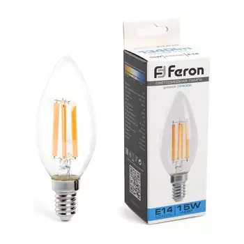 Лампа светодиодная Feron E14 15W 6400K Свеча Матовая 38259 /38259