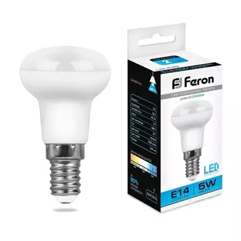 Лампа светодиодная Feron E14 5W 6400K Груша Матовая LB-439 25518 /25518
