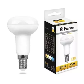 Лампа светодиодная Feron E14 7W 2700K Груша Матовая LB-45025513 /25513