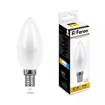 Лампа светодиодная Feron E14 7W 2700K Свеча Матовая LB-66 25785 /25785