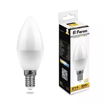 Лампа светодиодная Feron E14 9W 2700K Свеча Матовая LB-570 25798 /25798