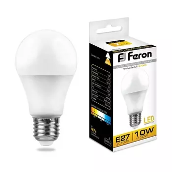 Лампа светодиодная Feron E27 10W 2700K Шар Матовая LB-92 25457 /25457