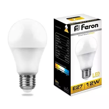 Лампа светодиодная Feron E27 12W 2700K Шар Матовая LB-93 25489 /25489