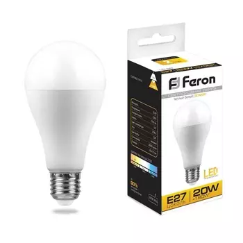 Лампа светодиодная Feron E27 20W 2700K Шар Матовая LB-98 25787 /25787