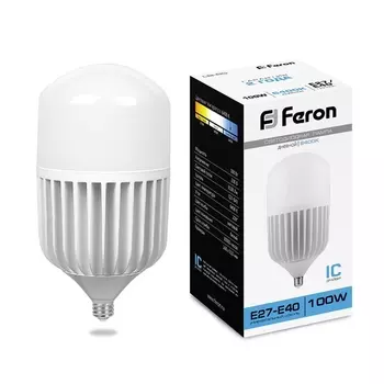 Лампа светодиодная Feron E27-E40 100W 6400K Цилиндр Матовая LB-65 25827 /25827