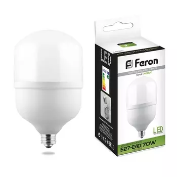 Лампа светодиодная Feron E27-E40 70W 4000K Цилиндр Матовая LB-65 25822 /25822