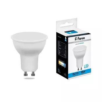 Лампа светодиодная Feron MR16 GU10 9W 6400K Грибок матовая LB-560 25844 /25844