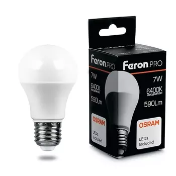 Лампа светодиодная Feron Pro E27 7W 6400K матовая LB-1007 38025 /38025