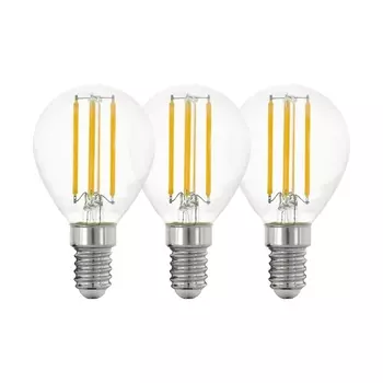 Лампа светодиодная филаментная Eglo E14 4W 2700K прозрачная 12812 /12812