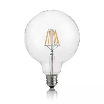 Лампа светодиодная филаментная Ideal Lux E27 8W 3000K шар прозрачная 101347 E27 08W Globo D125 Trasp 3000K