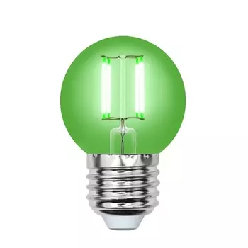 Лампа светодиодная филаментная (UL-00002988) Uniel E27 5W зеленый LED-G45-5W/GREEN/E27 GLA02GR