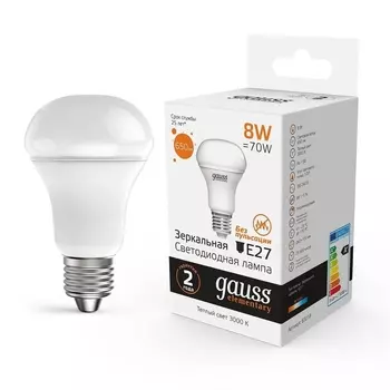 Лампа светодиодная Gauss E14 8W 3000K матовая 63218 /63218