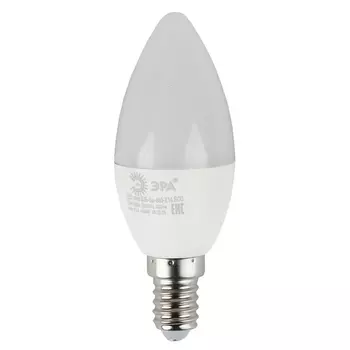 Лампа светодиодная ЭРА E14 6W 4000K матовая ECO LED B35-6W-840-E14