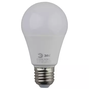 Лампа светодиодная ЭРА E27 13W 4000K матовая LED A60-13W-840-E27