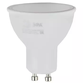 Лампа светодиодная ЭРА GU10 5W 2700K матовая ECO LED MR16-5W-827-GU10