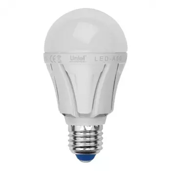 Лампа светодиодная (UL-00002005) E27 12W 6500K груша матовая LED-A60 12W/DW/E27/FR PLP01WH