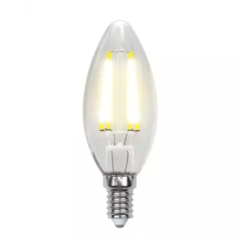 Лампа светодиодная (UL-00002196) E14 6W 3000K свеча прозрачная LED-C35-6W/WW/E14/CL GLA01TR