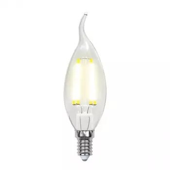 Лампа светодиодная (UL-00002199) E14 6W 3000K свеча прозрачная LED-CW35-6W/WW/E14/CL GLA01TR