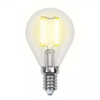 Лампа светодиодная (UL-00002201) E14 6W 3000K шар прозрачный LED-G45-6W/WW/E14/CL GLA01TR