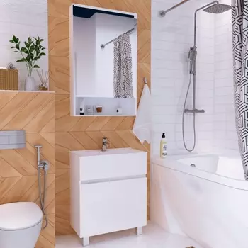 Мебель для ванной 1MarKa Mira 60H белый глянец