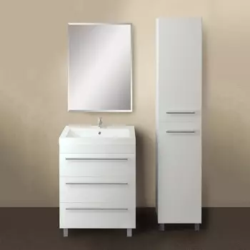 Мебель для ванной 1MarKa Соната 58Н с 3 ящиками, белый глянец