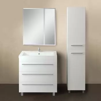 Мебель для ванной 1MarKa Соната 75Н с 3 ящиками, белый глянец