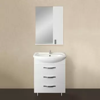 Мебель для ванной 1MarKa Вита 65Н с 3 ящиками, белый глянец