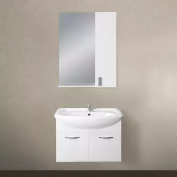 Мебель для ванной 1MarKa Вита 65П с 2 дверцами, белый глянец