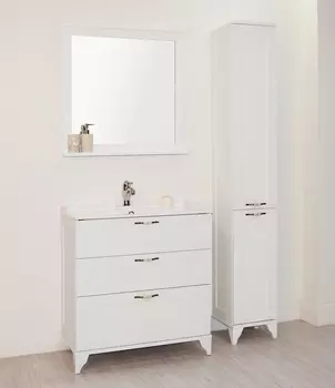 Мебель для ванной Акватон Леон 80Н дуб белый Nova круглая