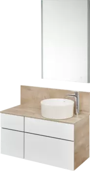 Мебель для ванной Акватон Мишель 100 дуб эндгрейн, раковина Mila 40