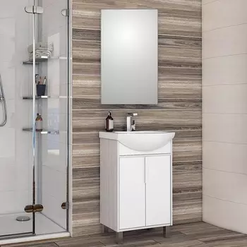 Мебель для ванной Акватон Рико 50 белая,ясень фабрик