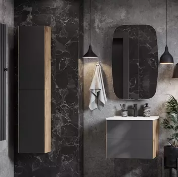 Мебель для ванной Акватон Сохо 60 дуб веллингтон, графит софт