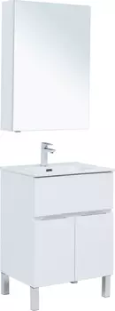 Мебель для ванной Aquanet Алвита new 60 напольная, белая матовая, с дверками и ящиком