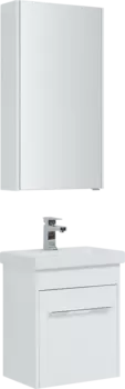 Мебель для ванной Aquanet Августа Moduo Slim 50 белая, ручка хром