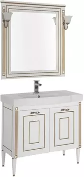 Мебель для ванной Aquanet Паола 90 белая, золото