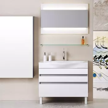 Мебель для ванной Aqwella 5 stars Бергамо 100 напольная, белая