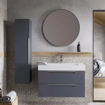 Мебель для ванной Aqwella Cube 90 серая матовая