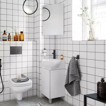 Мебель для ванной Aqwella Porto 45 угловая, белая, фурнитура белая