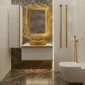 Мебель для ванной Armadi Art Canale 80 белая, золото