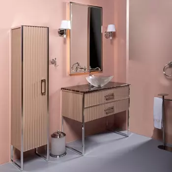 Мебель для ванной Armadi Art Monaco 100 столешницей из мрамора капучино, хром