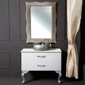 Мебель для ванной Armadi Art NeoArt 100 белая с ручками Wave хром, с ножками