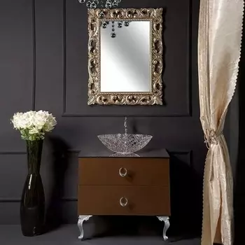 Мебель для ванной Armadi Art NeoArt 80 шоколад с ручками Drop хром, с ножками