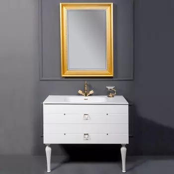 Мебель для ванной Armadi Art Valessi Avantgarde Piazza 100 белая, с раковиной-столешницей